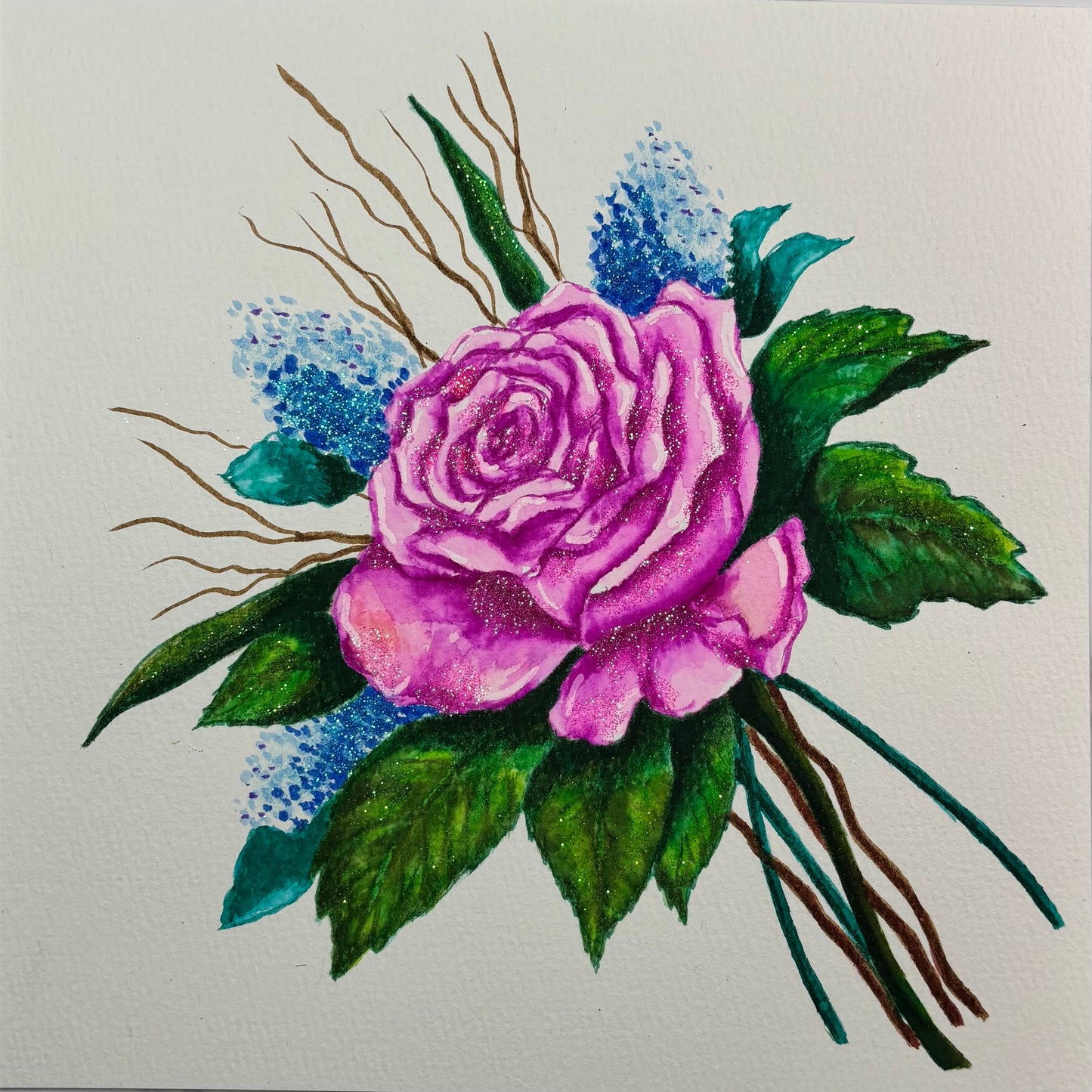 Watercolor Single Rose