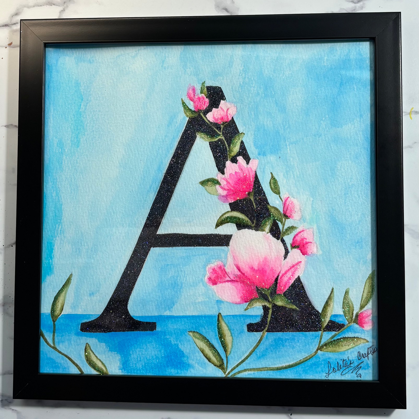 Alphabet glitter letters: A