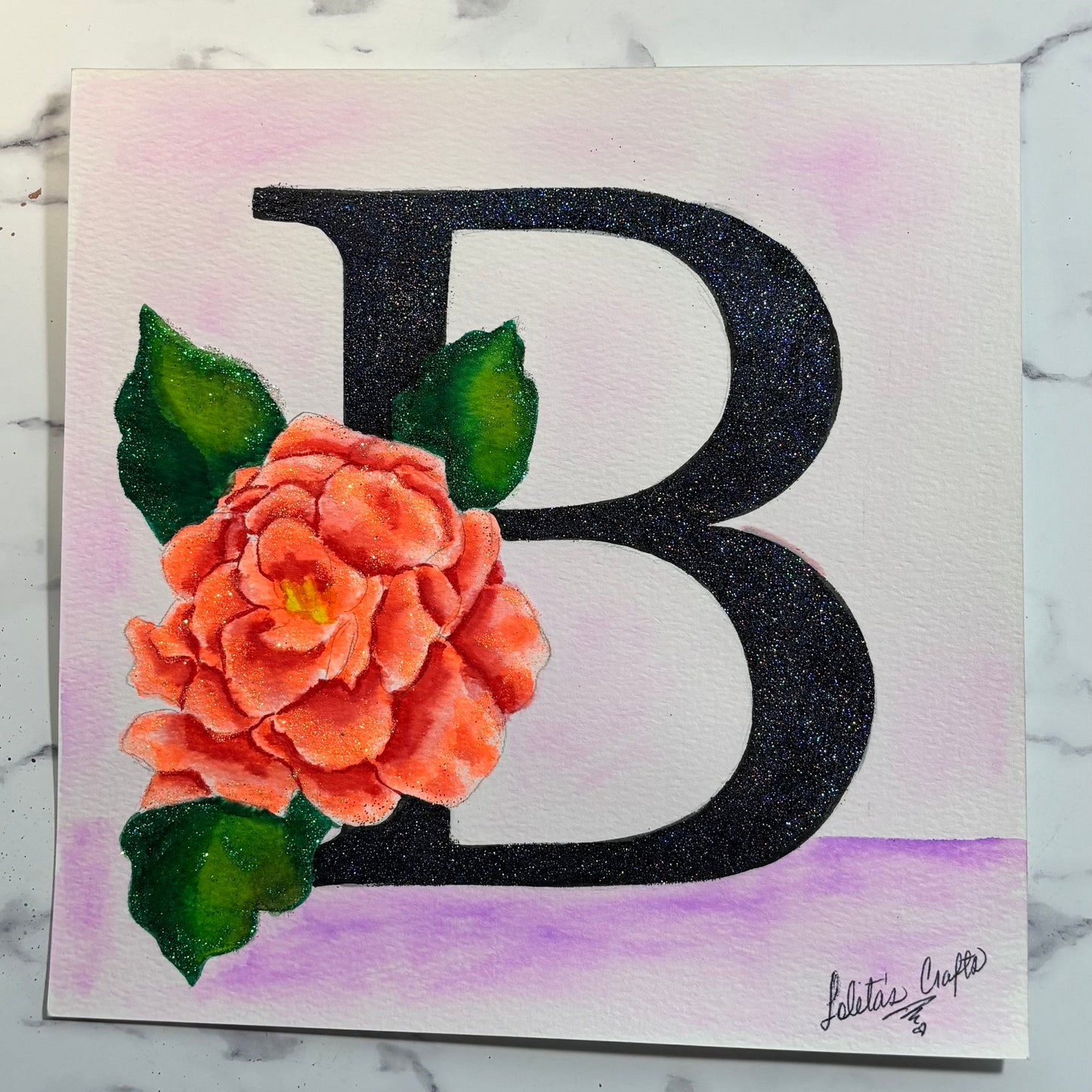 Alphabet Glitter letters: B