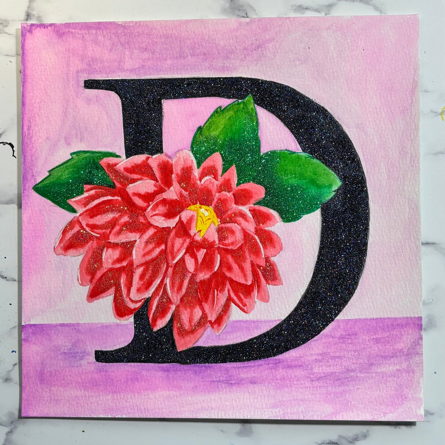 Alphabet glitter letters: D