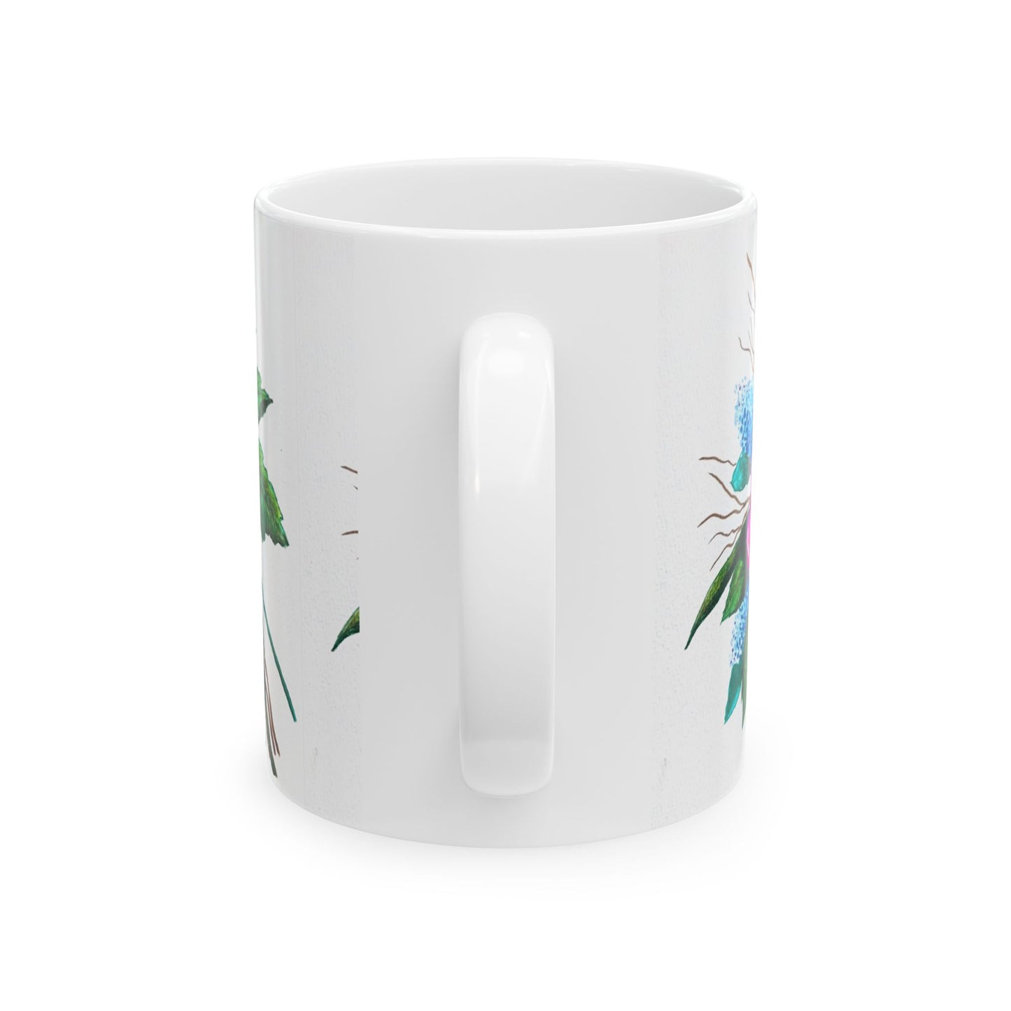 Floral Ceramic Mug, Pink Rose Design, Coffee Cup, Tea Lover Gift, Handmade Mug, Mother's Day Gift, Home Decor