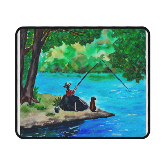 Scenic Fishing Mouse Pad | Non-Slip Gaming Mat for Home Office, Gift for Gamers, Nature Lovers, Decorative Desk Accessory, Fishing Decor