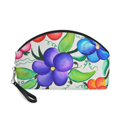 Floral Makeup Bag, Colorful Cosmetic Pouch, Gift for Her, Travel Toiletry Organizer, Spring Floral Accessories