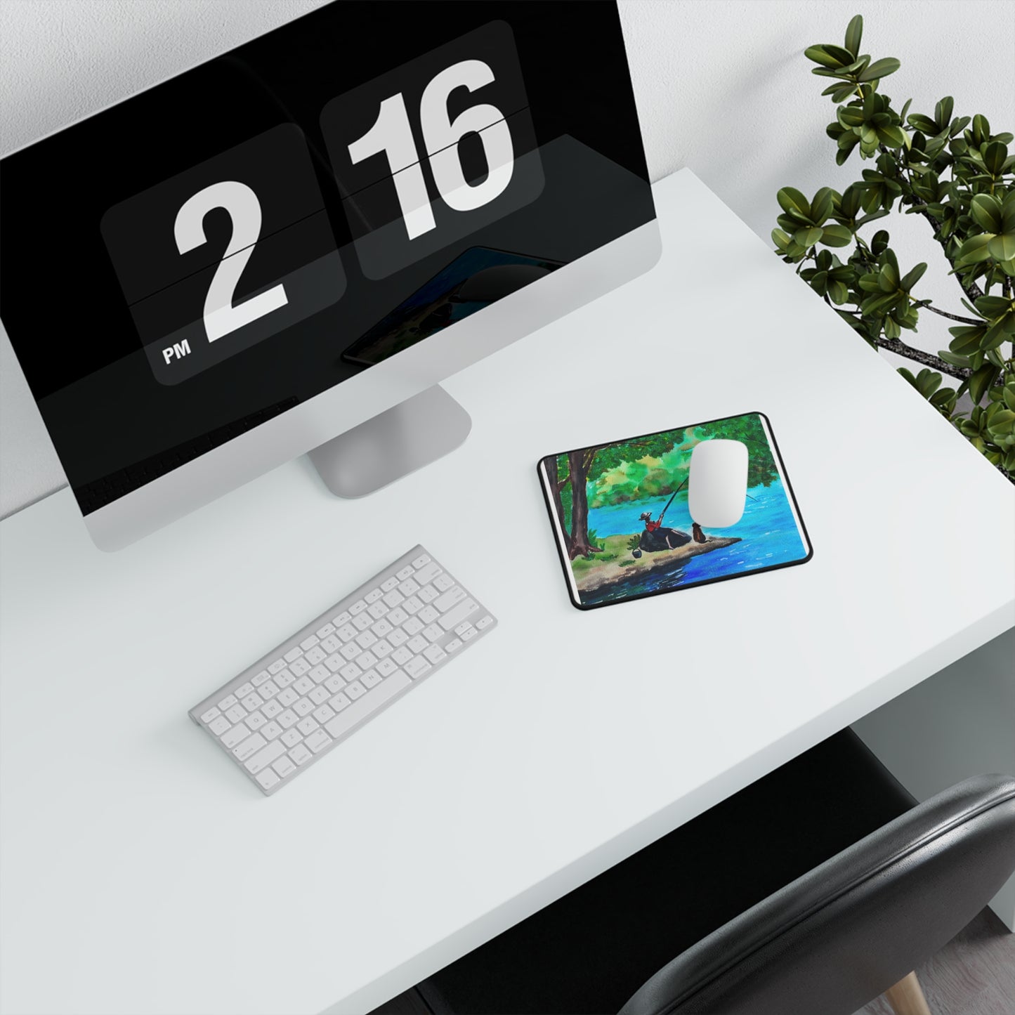 Scenic Fishing Mouse Pad | Non-Slip Gaming Mat for Home Office, Gift for Gamers, Nature Lovers, Decorative Desk Accessory, Fishing Decor