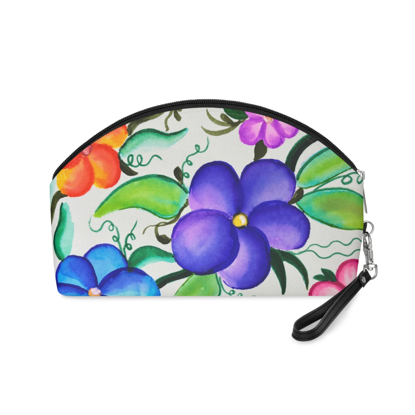 P-Floral Makeup Bag, Colorful Cosmetic Pouch, Gift for Her, Travel Toiletry Organizer, Spring Floral Accessories