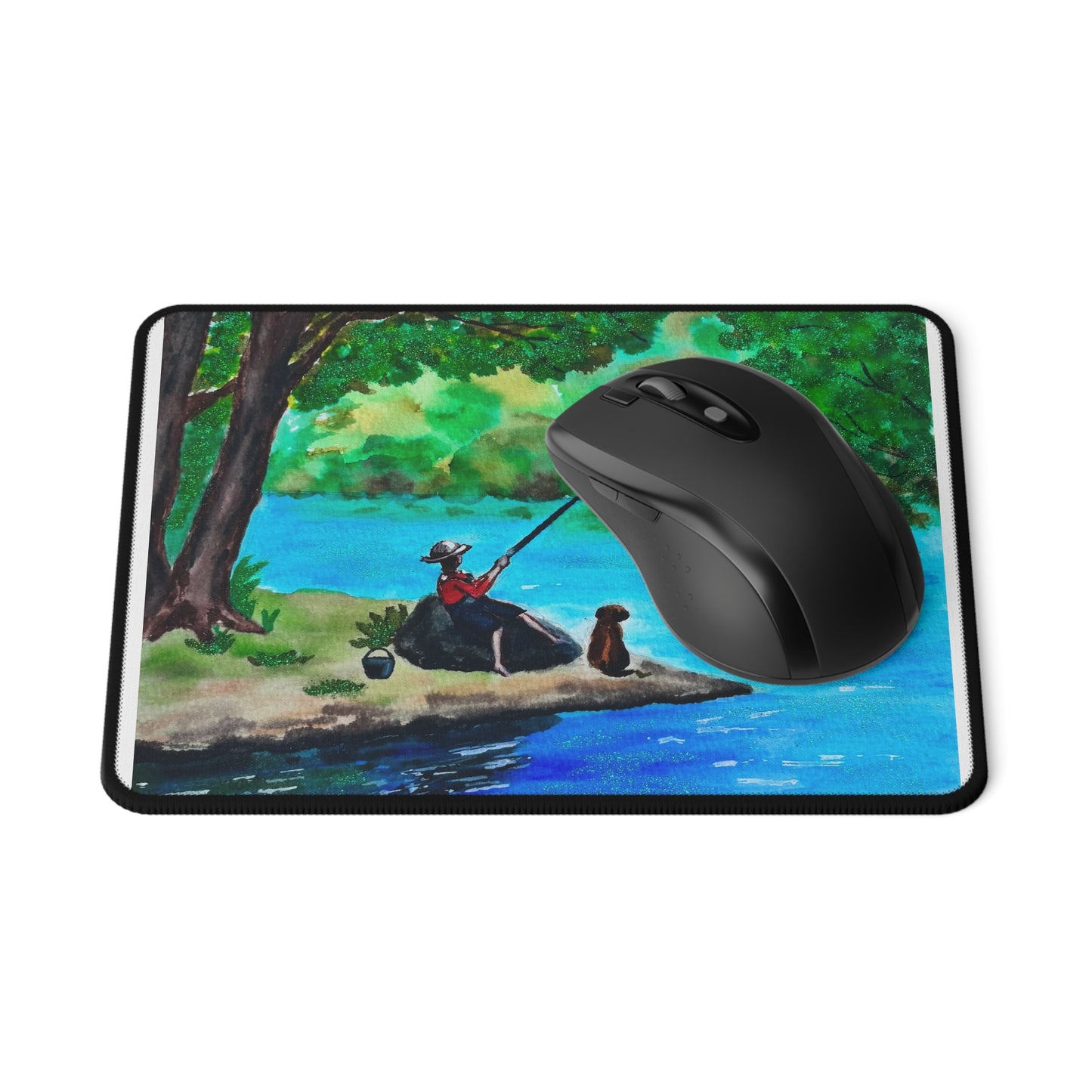 Scenic Fishing Mouse Pad | Non-Slip Gaming Mat for Home Office, Gift for Gamers, Nature Lovers, Decorative Desk Accessory, Fishing Decor