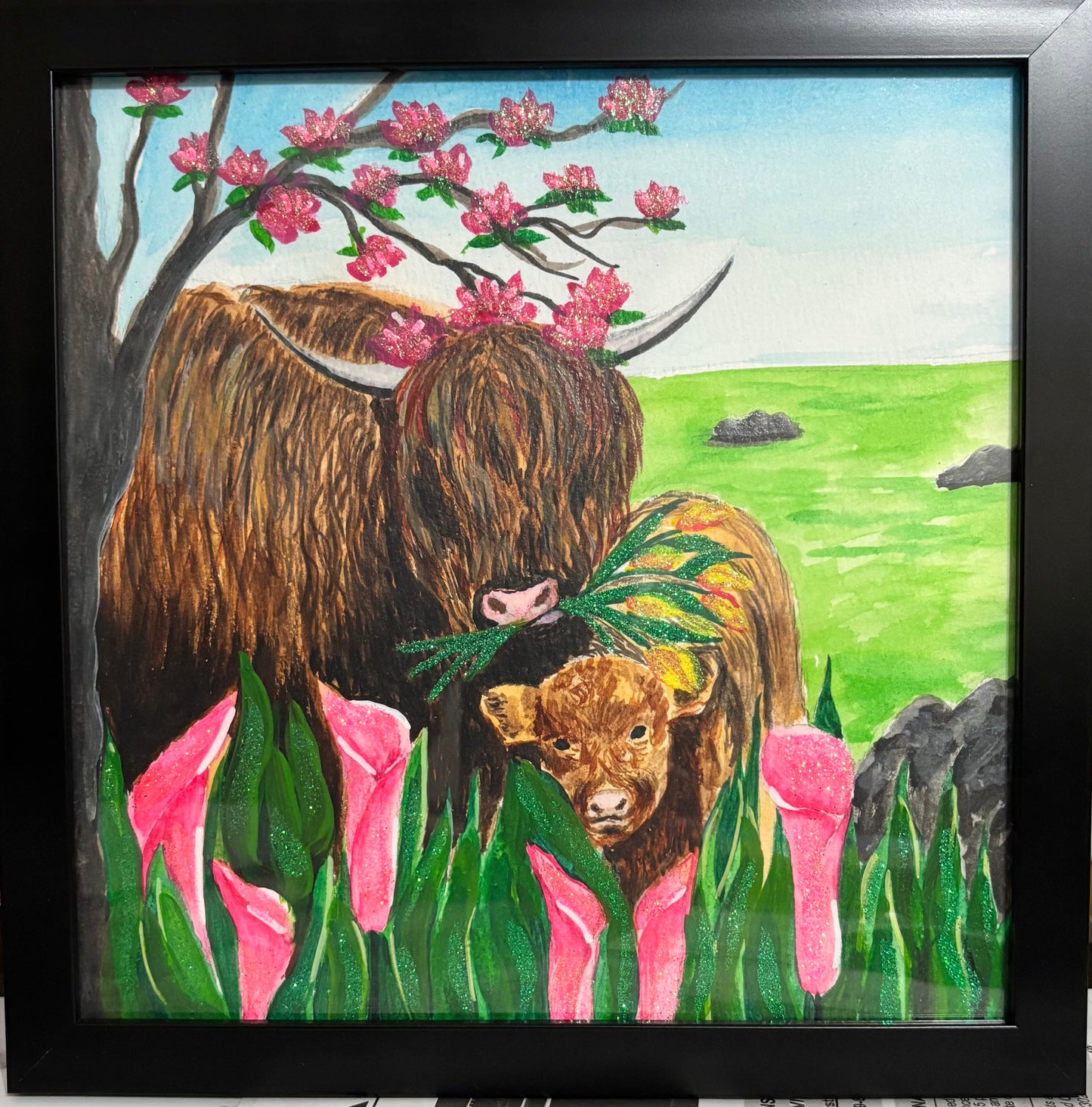 Lovely mother and baby cow